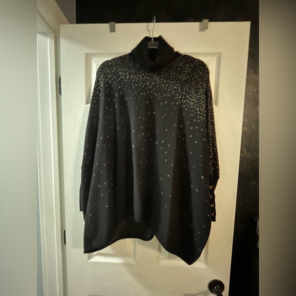 Alfani Black Knit with Metallic Details
